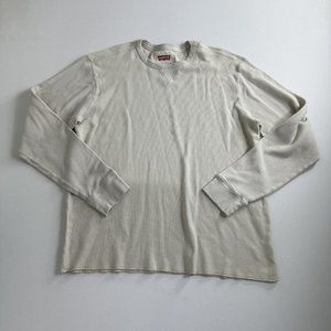 Levis Mens‎ Knit Thermal Shirt Oatmeal Beige Long Sleeve Ribbed Size XL Regular